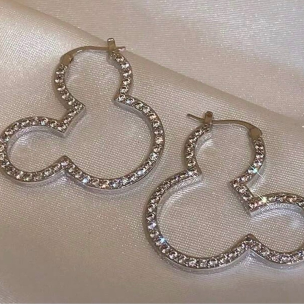 Mickey Crystal Hoop Earrings